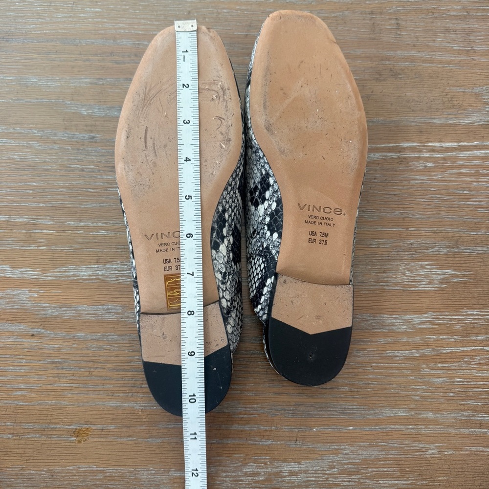 Vince Leather Flat Italian Gray Slip On Mules US 7.5 $380 - Picture 2 of 10
